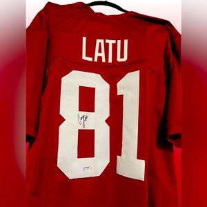 Alabama Roll Tide Certified PSA Autographed Jersey Cameron Latu